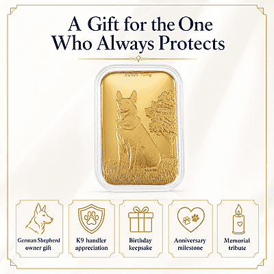 German Shepherd 24k Gold Embossed Sheet 10mg