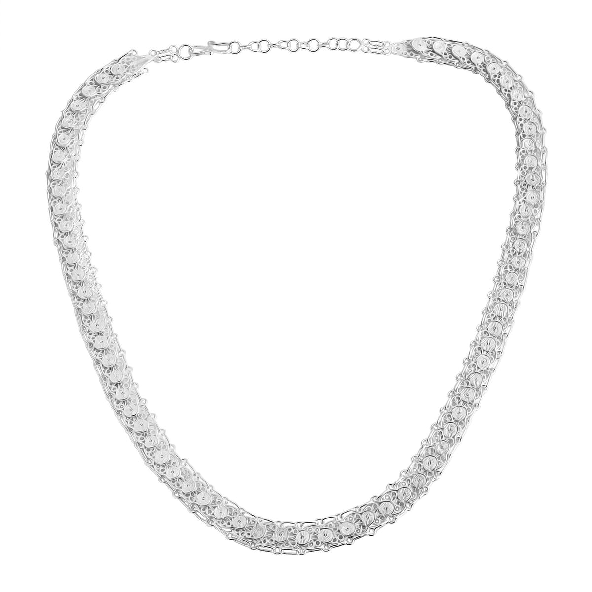 Artistry Tarakashi Collection Floral Necklace in Sterling Silver 26 Grams 18 Inches image number 0