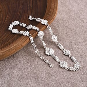 Artistry Tarakashi Collection Sterling Silver Floral Necklace (18 Inches) (20.05 Grams)