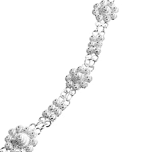 Artistry Tarakashi Collection Sterling Silver Floral Necklace (18 Inches) (20.05 Grams)