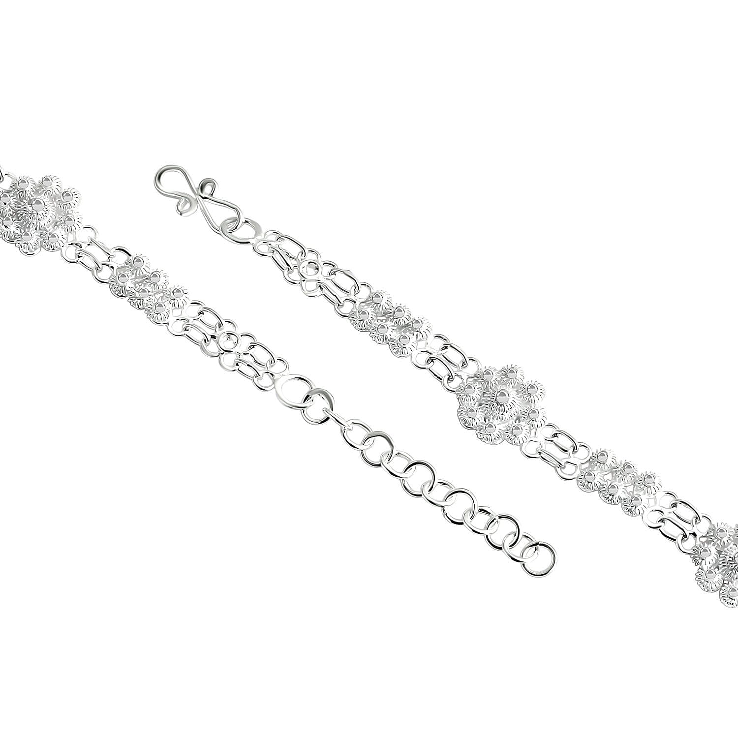 Artistry Tarakashi Collection Floral Necklace in Sterling Silver 20 Grams (18 Inches)