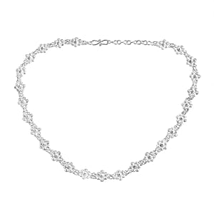 Artistry Tarakashi Collection Sterling Silver Floral Necklace (18 Inches (16.40 Grams)