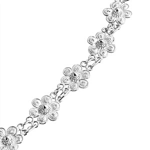Artistry Tarakashi Collection Floral Necklace in Sterling Silver 16.40 Grams (18 Inches)