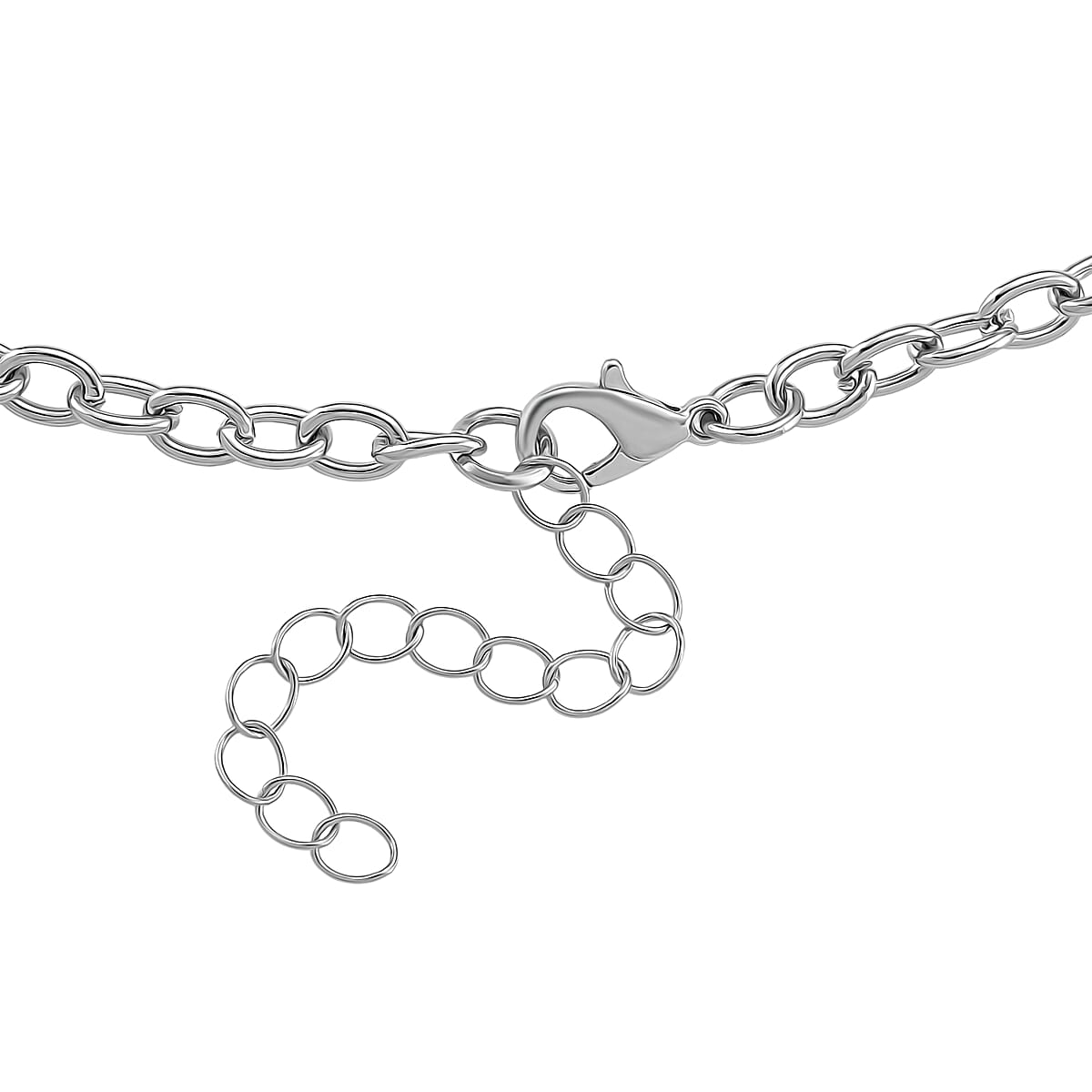 Blue Glass, Black and White Austrian Crystal Dolphin Heart Necklace in Silvertone 20-22 Inches image number 4