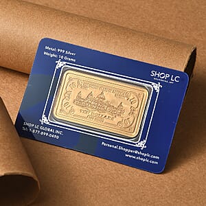 22K Gold Over 999.9 Fine Silver Currency Bar 10 Grams (Del. in 10-12 Days)