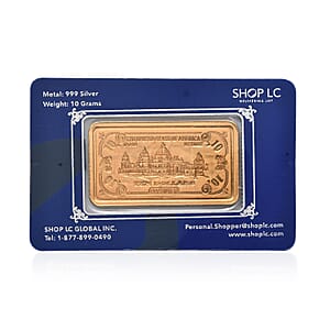 22K Gold Over 999.9 Fine Silver Currency Bar 10 Grams (Del. in 10-12 Days)
