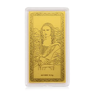 24K Gold Emboss Mona Lisa Sheet 55x30mm 100mg