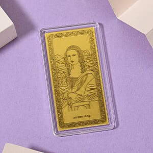24K Gold Emboss Mona Lisa Sheet 55x30mm 100mg