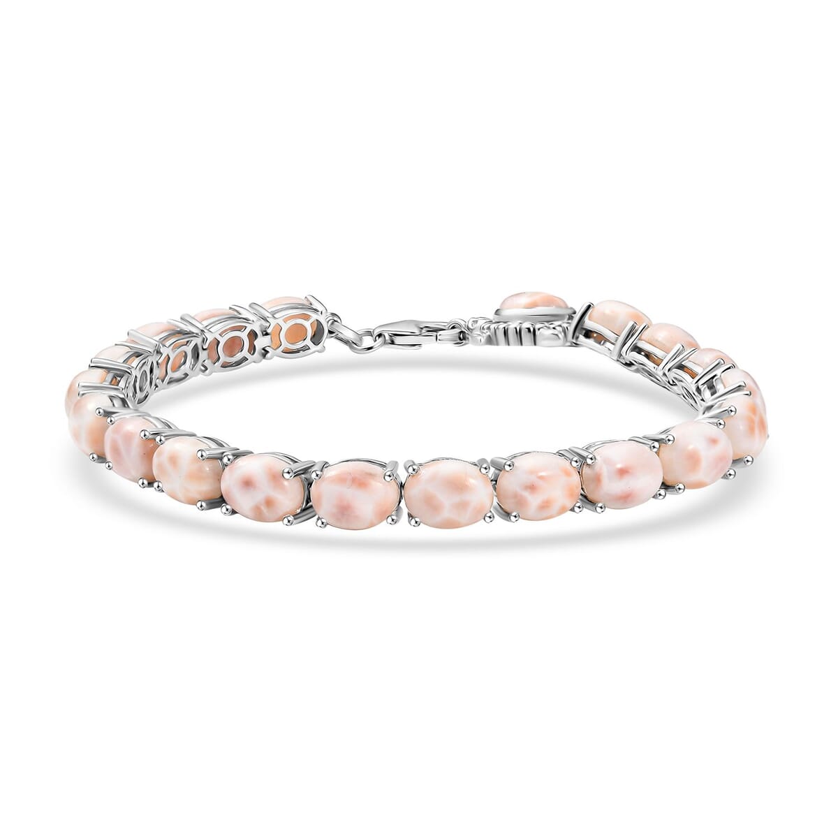 D'Joy Pink Natrolite 23.50 ctw Turtle Bracelet in Rhodium Over Sterling Silver (7.25 In) image number 0