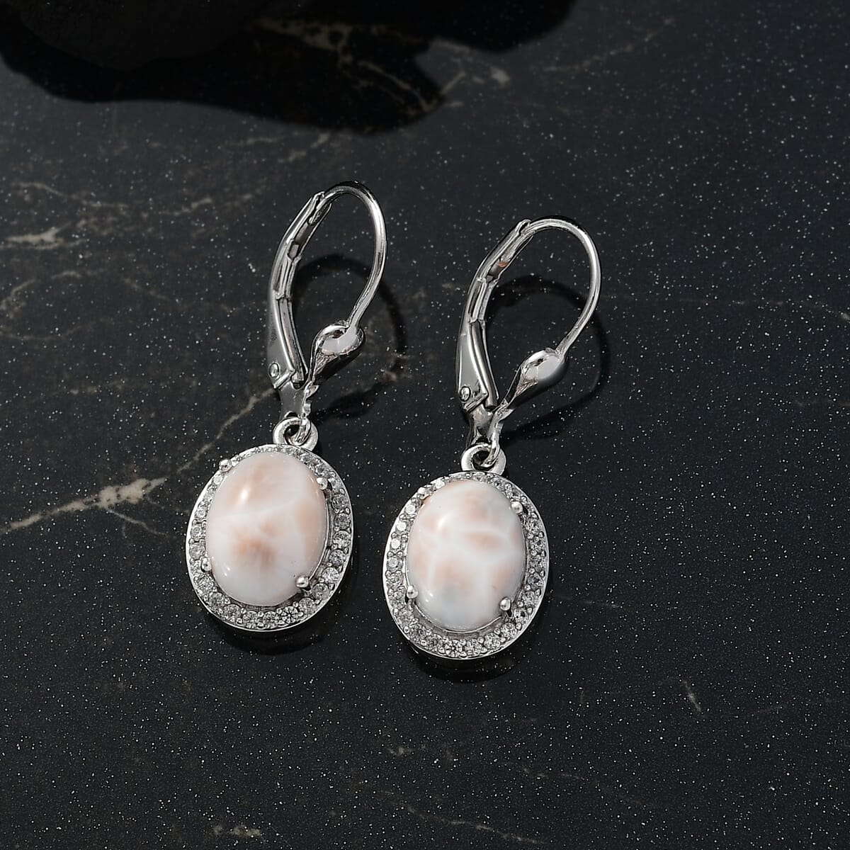 D'Joy Pink Natrolite and White Zircon 4.00 ctw Whale Earrings in Rhodium Over Sterling Silver image number 1