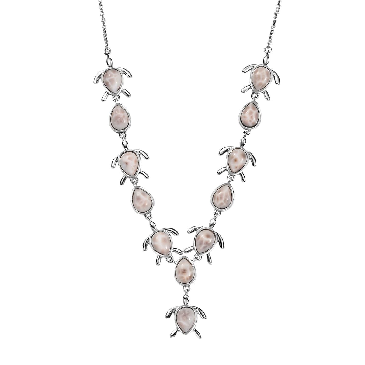D'Joy Pink Natrolite 12.65 ctw Turtle Necklace in Platinum Over Sterling Silver 18-20 Inches image number 0