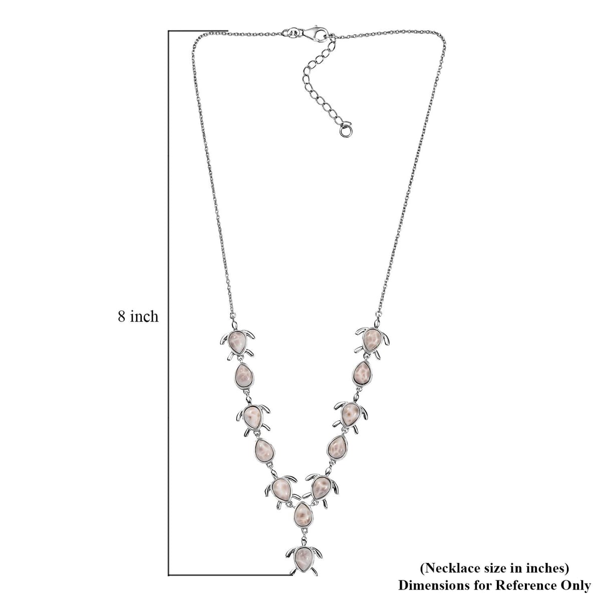 D'Joy Pink Natrolite 12.65 ctw Turtle Necklace in Platinum Over Sterling Silver 18-20 Inches image number 5