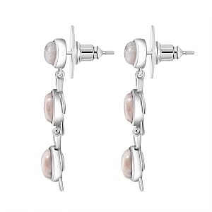 D'Joy Pink Natrolite 6.70 ctw Turtle Earrings in Platinum Over Sterling Silver