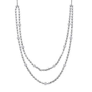 Luxuriant Lab Grown Diamond 4.20 ctw Star Necklace 20-22 Inches in Rhodium Over Sterling Silver