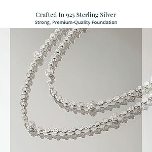 Luxuriant Lab Grown Diamond G-H SI 4.20 ctw Station Necklace 20-22 Inches in Rhodium Over Sterling Silver