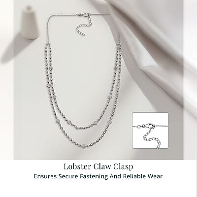 Luxuriant Lab Grown Diamond G-H SI 4.20 ctw Station Necklace 20-22 Inches in Rhodium Over Sterling Silver