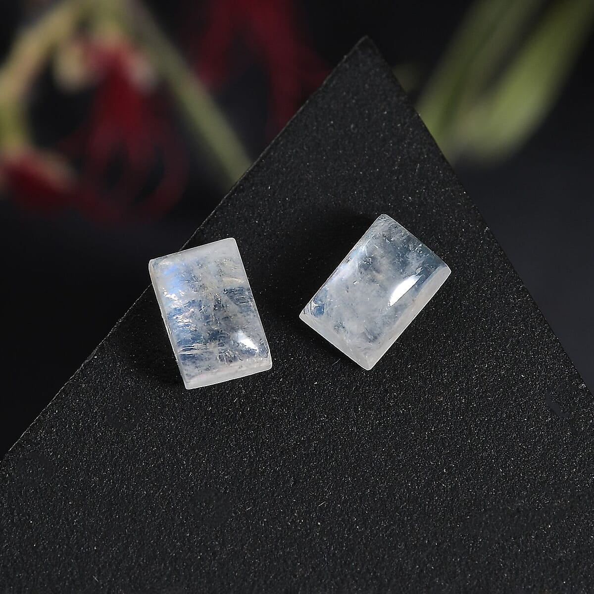 Rainbow Moonstone Set of 2 (Bgt 6x4 mm) 1.20 ctw Loose Gemstone image number 1