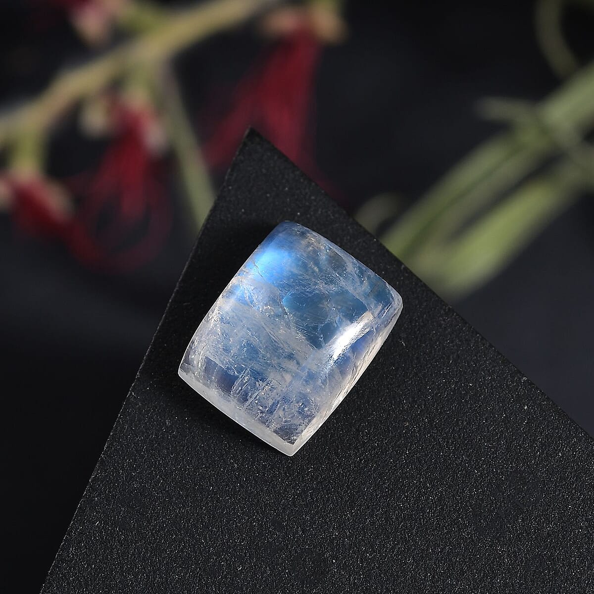 AA Rainbow Moonstone (Cush 10x8 mm) 3.08 ctw Loose Gemstone image number 1