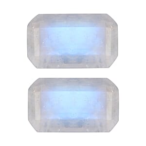 AA Rainbow Moonstone Set of 2 (Oct 5x3 mm) 0.47 ctw Loose Gemstone