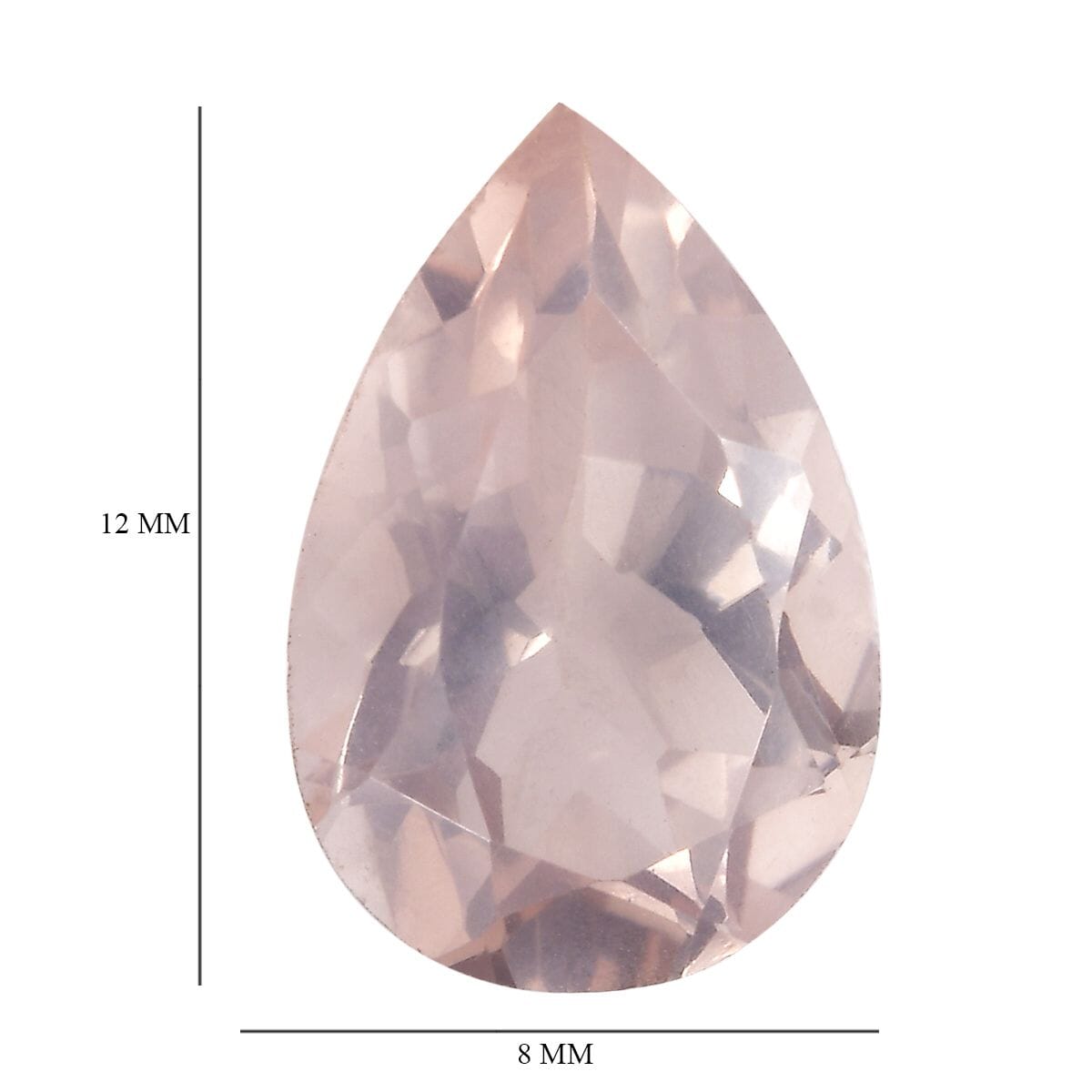 Galilea Rose Quartz (Pear 12x8 mm) 2.60 ctw Loose Gemstone image number 4