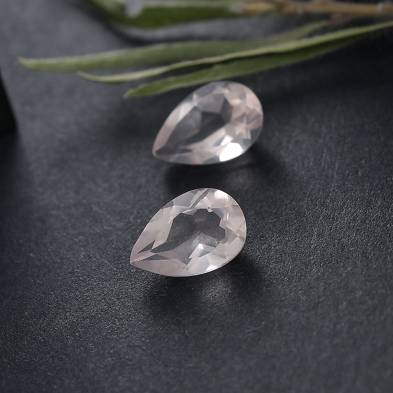 Galilea Rose Quartz Set of 2 (Pear 9x6 mm) 2.19 ctw Loose Gemstone