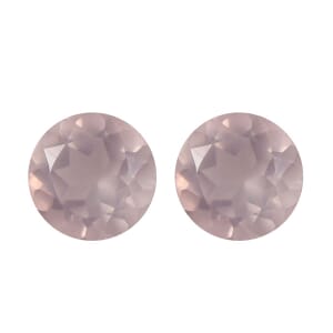 Galilea Rose Quartz Set of 2 (Rnd 6 mm) 1.46 ctw Loose Gemstone