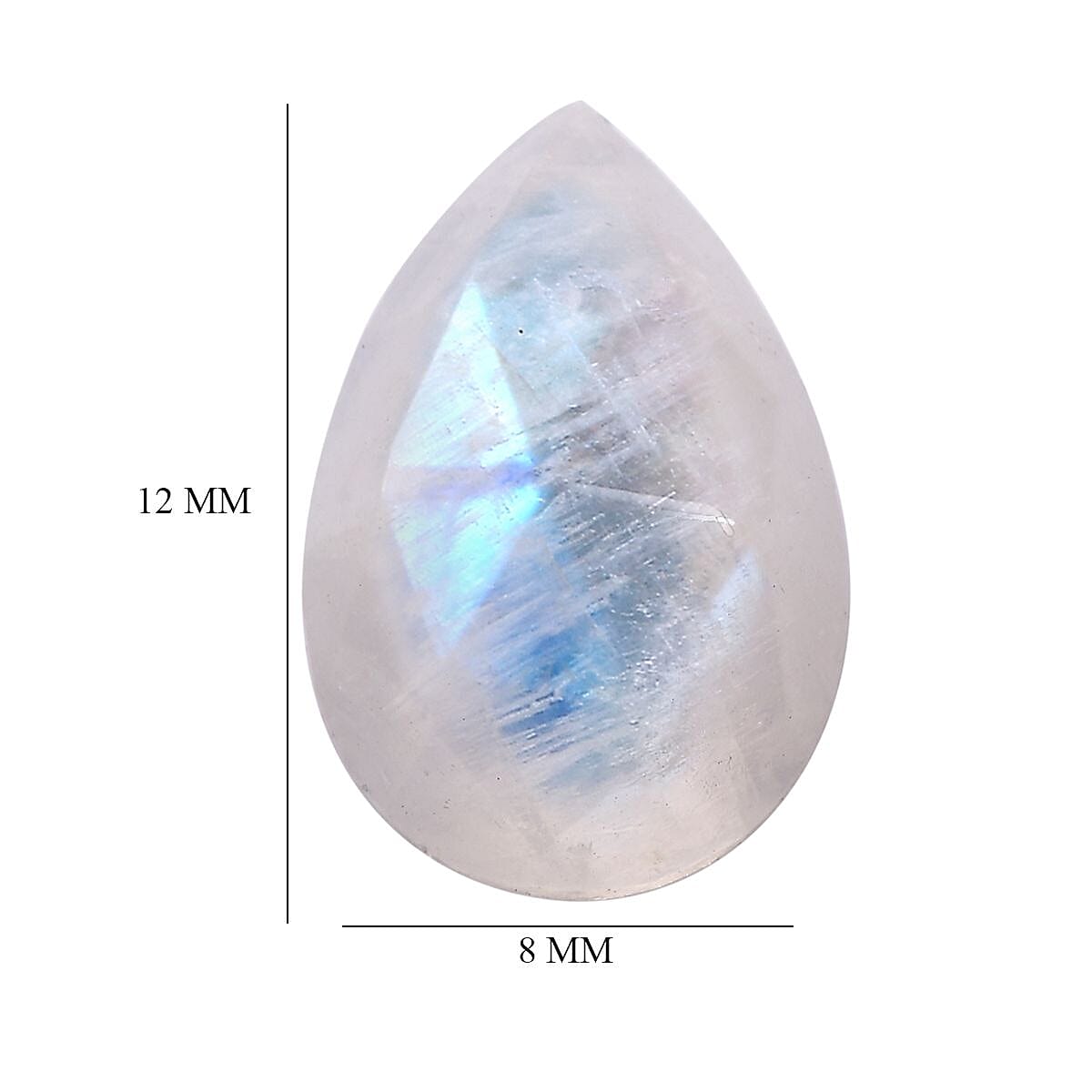 Rainbow Moonstone (Pear 12x8 mm) 2.90 ctw Loose Gemstone image number 4