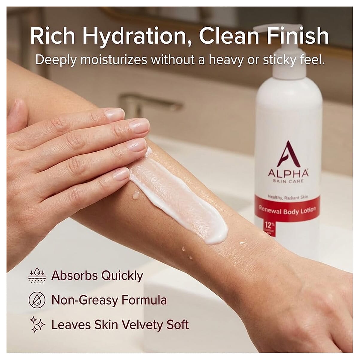 ALPHA Skincare Renewal Body Lotion with 12% Glycolic AHA (12oz)  image number 3