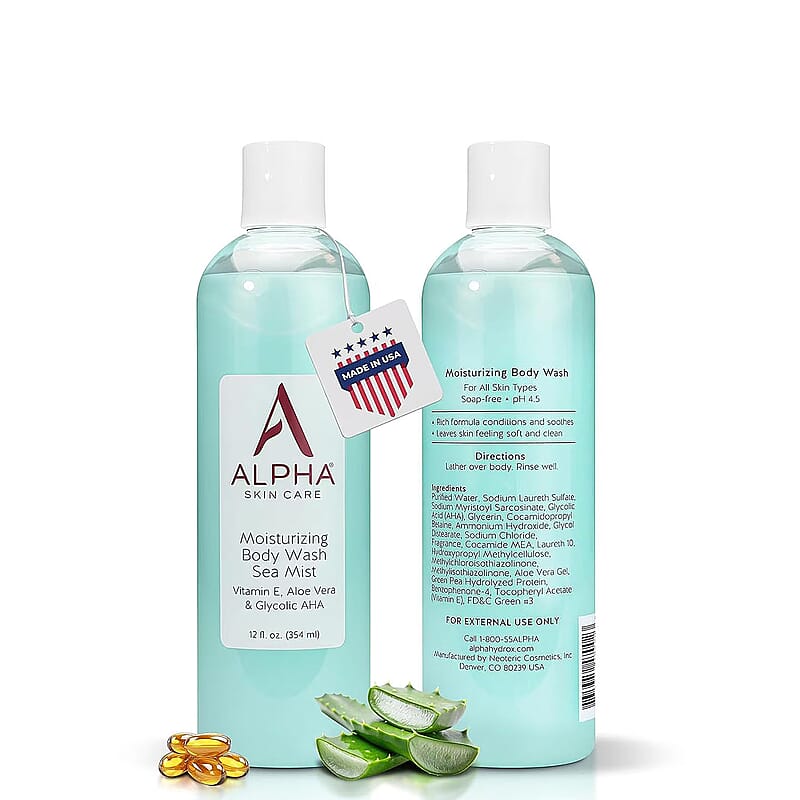 Moisturizing Body Wash Vitamin E, Aloe Vera & Glycolic AHA