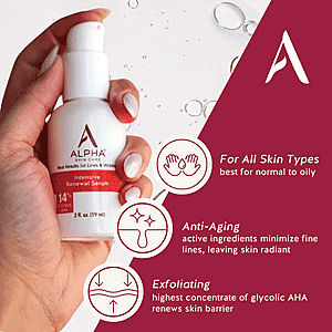 ALPHA Skincare Intensive Renewal Serum with 14% Glycolic AHA (2oz)
