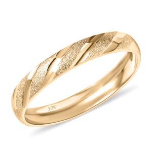 10K Yellow Gold Diagonal Dual-Texture Band Ring (Size 6.0) 1.25 Grams