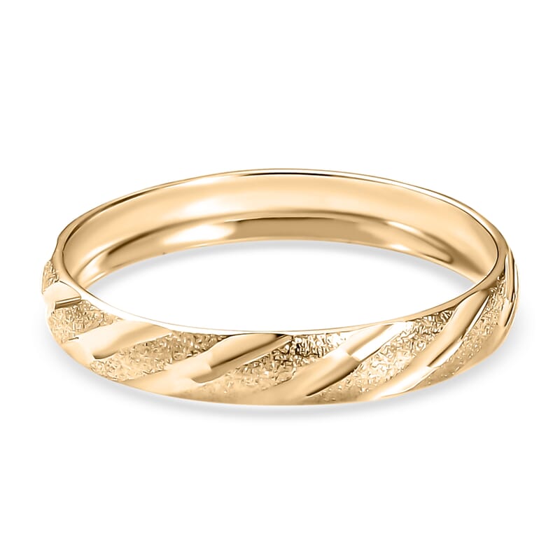 10K Yellow Gold Diagonal Dual-Texture Band Ring (Size 6.0) 1.25 Grams
