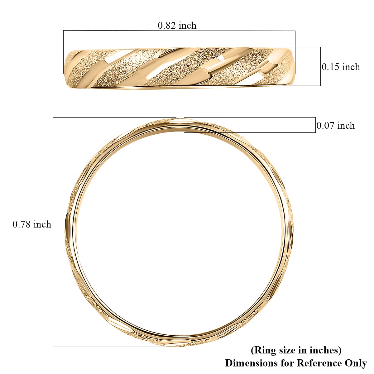 10K Yellow Gold Diagonal Dual-Texture Band Ring (Size 6.0) 1.25 Grams