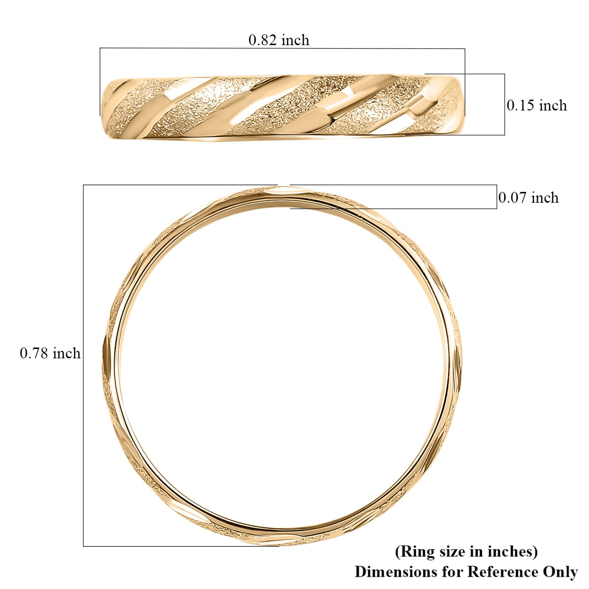 10K Yellow Gold Diagonal Dual-Texture Band Ring (Size 7.0) 1.25 Grams image number 5