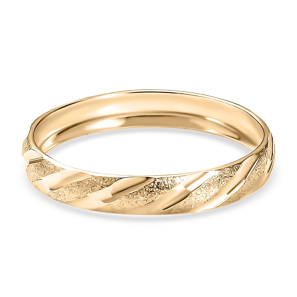 10K Yellow Gold Diagonal Dual-Texture Band Ring (Size 9.0) 1.25 Grams image number 4