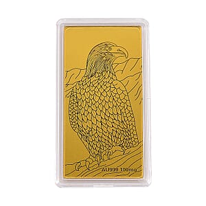 24K Gold Bald Eagle Emboss Sheet 55x30mm 100mg