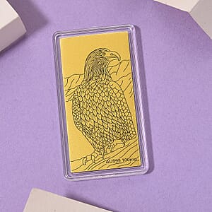 24K Gold Bald Eagle Emboss Sheet 55x30mm 100mg