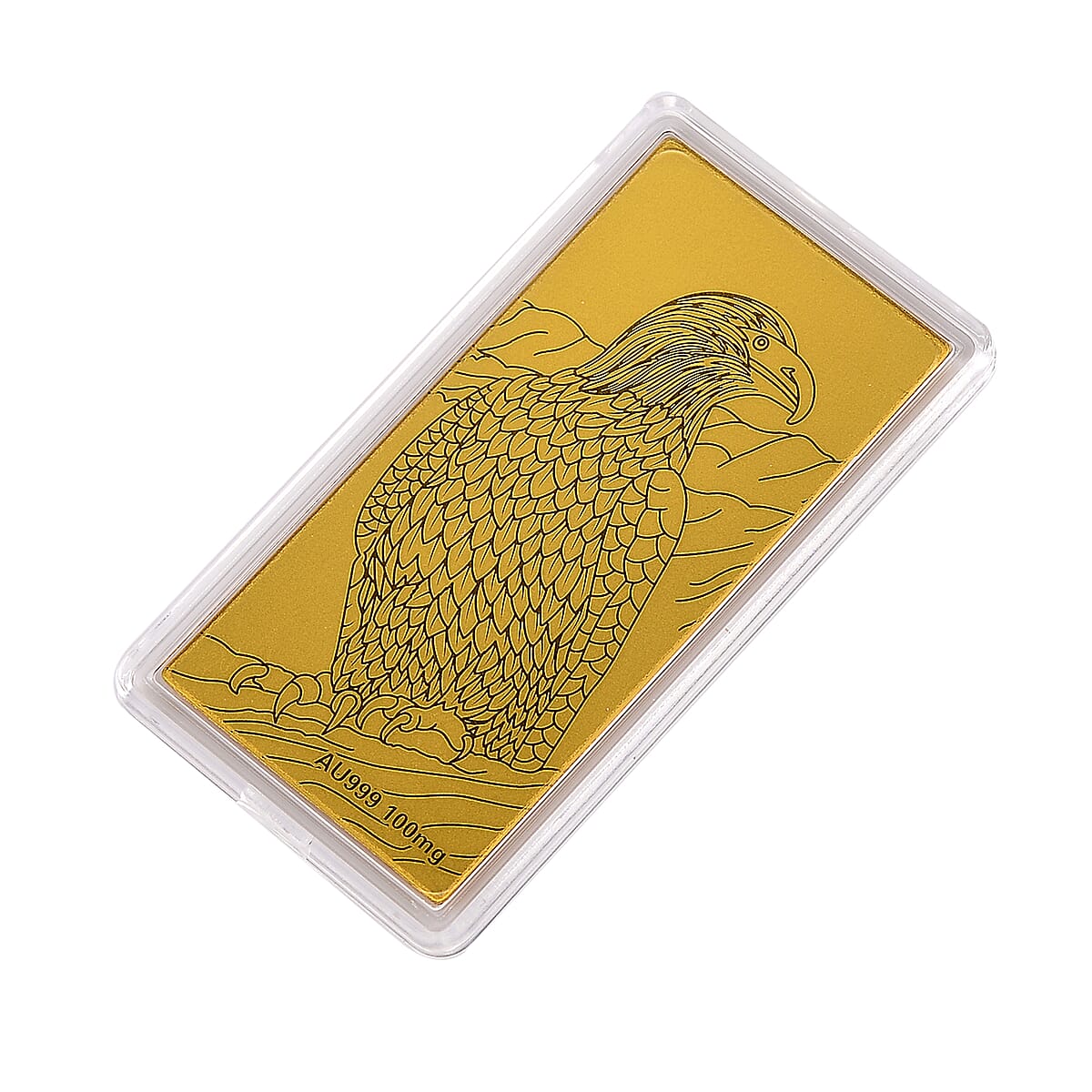 24K Gold Bald Eagle Emboss Sheet 55x30mm 100mg image number 2