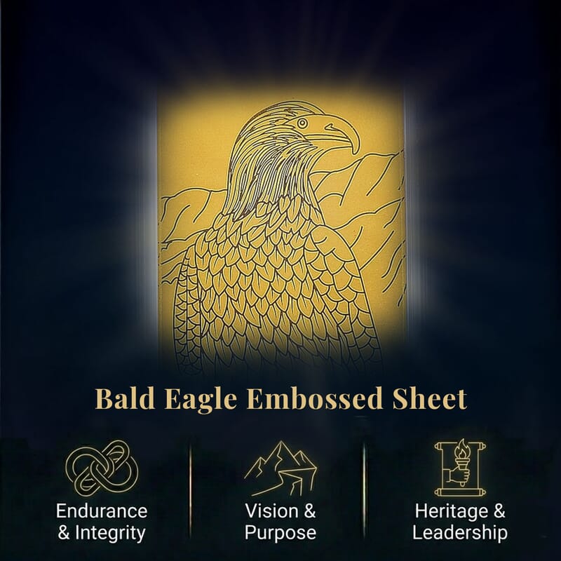 24K Gold Bald Eagle Emboss Sheet 55x30mm 100mg