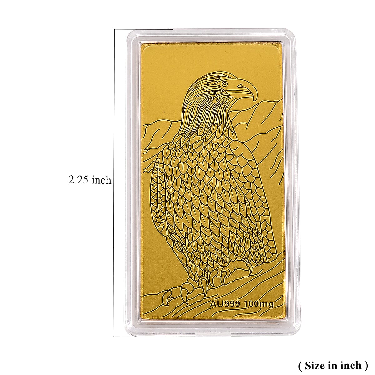 24K Gold Bald Eagle Emboss Sheet 55x30mm 100mg image number 3
