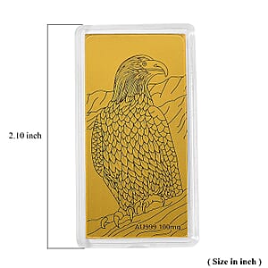 24K Gold Bald Eagle Emboss Sheet 55x30mm 100mg