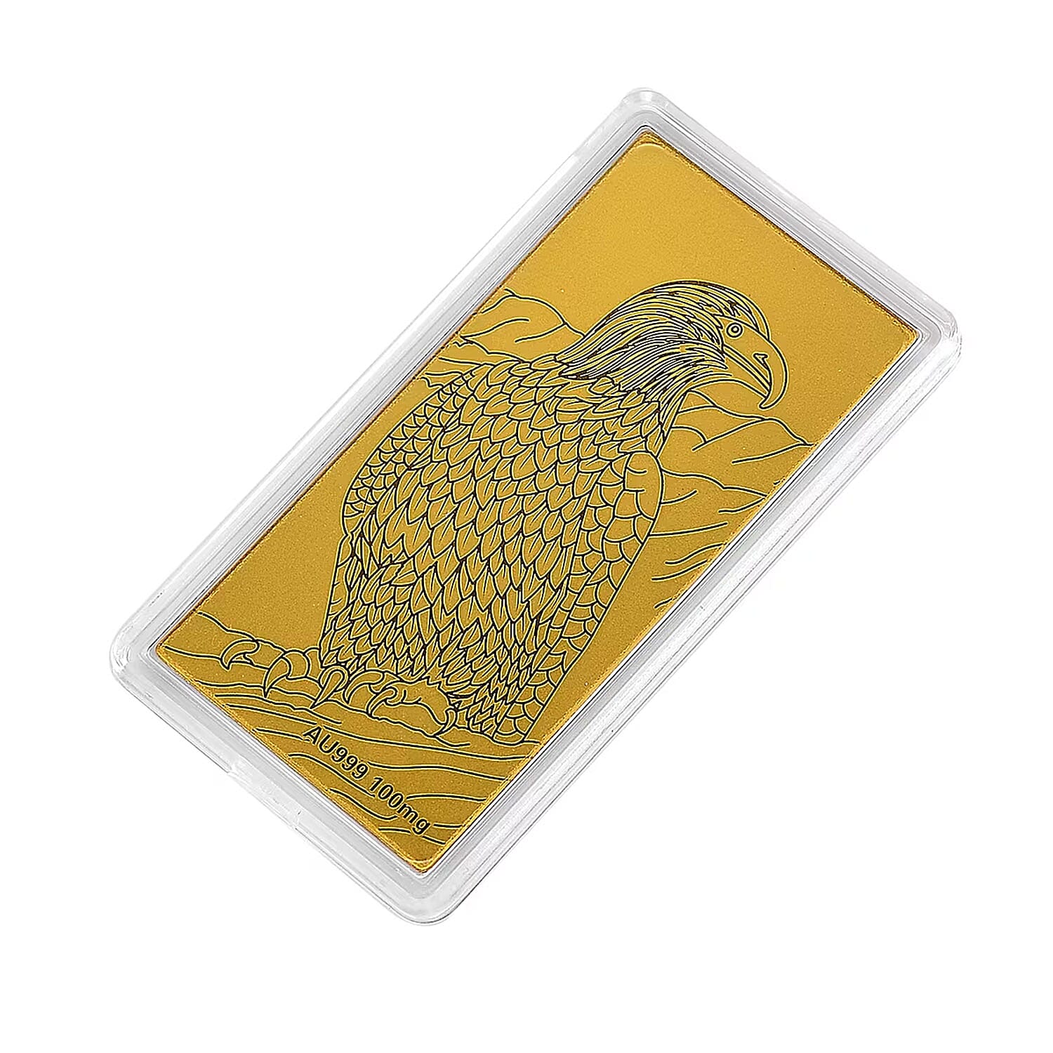 24K Gold Bald Eagle Emboss Sheet 55x30mm 100mg