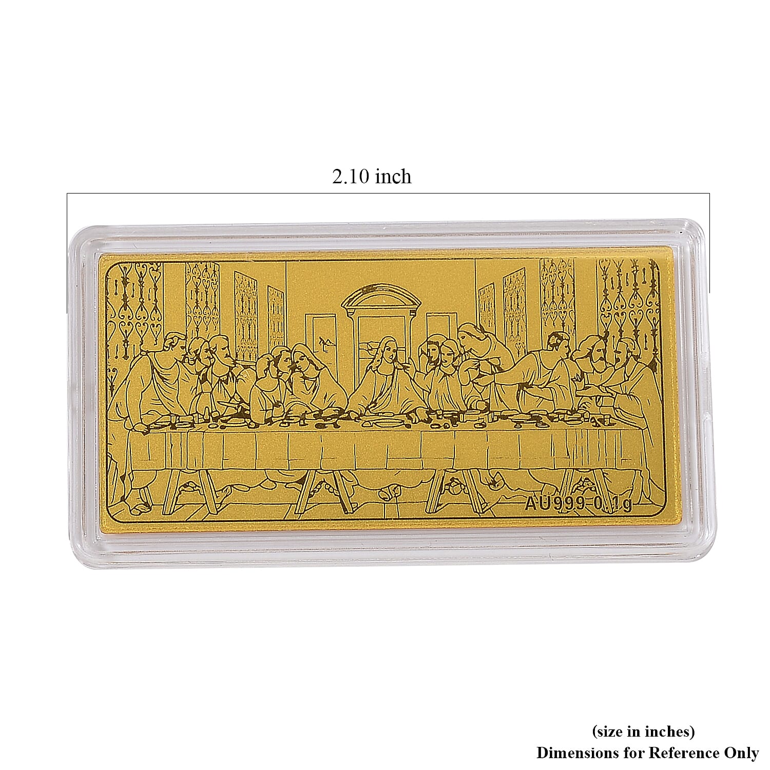 24K Gold The Vinci's Last Supper Emboss Sheet 55x30mm 100mg