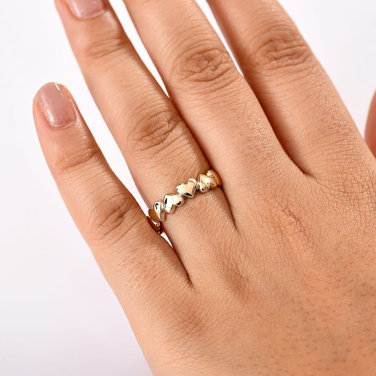 Luxoro Golden Heartline Band Ring in 10K Yellow Gold (Size 7.0) 2.50 Grams image number 2