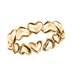 Luxoro Golden Heartline Band Ring in 10K Yellow Gold (Size 8.0) 2.50 Grams