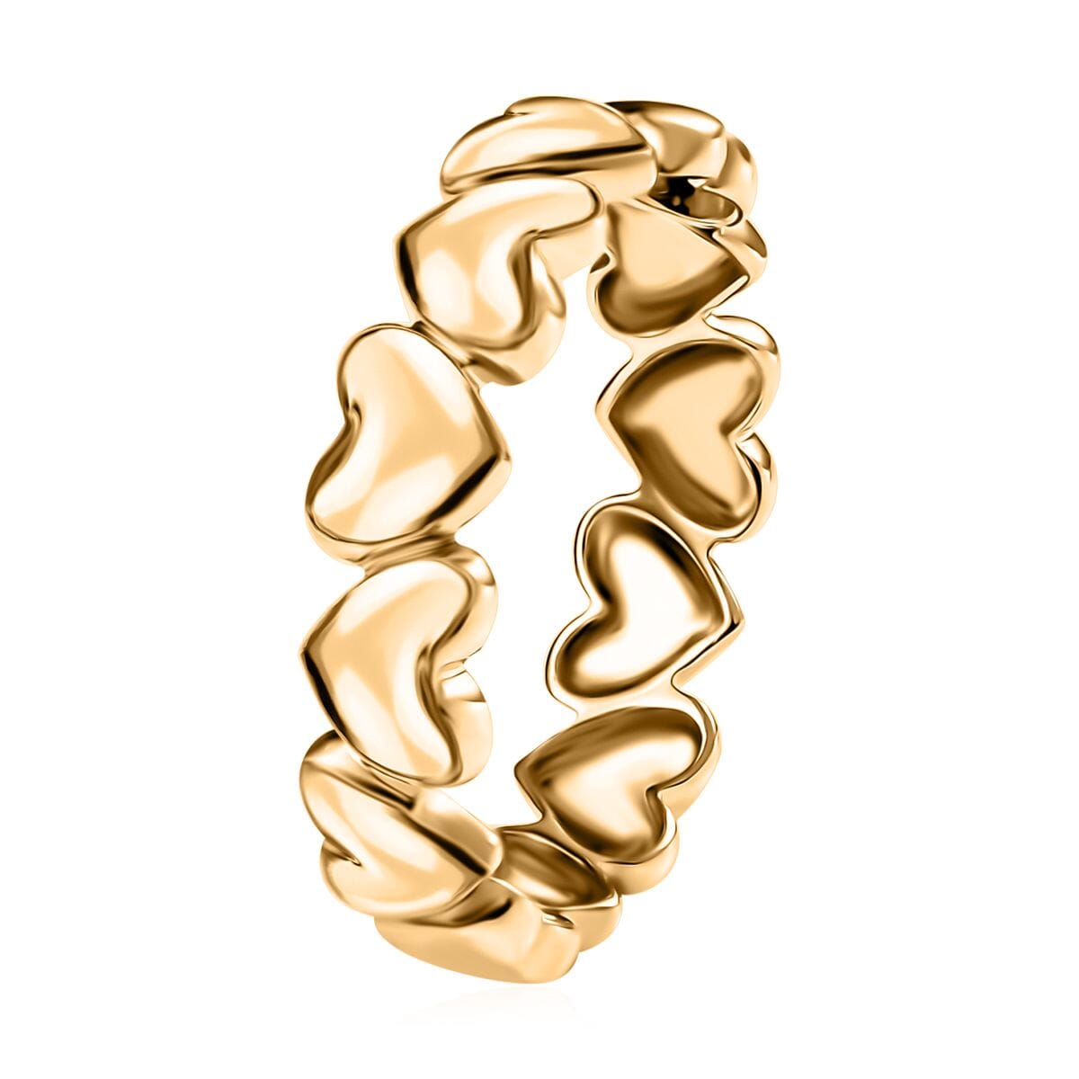 Luxoro Golden Heartline Band Ring in 10K Yellow Gold (Size 8.0) 2.50 Grams image number 3