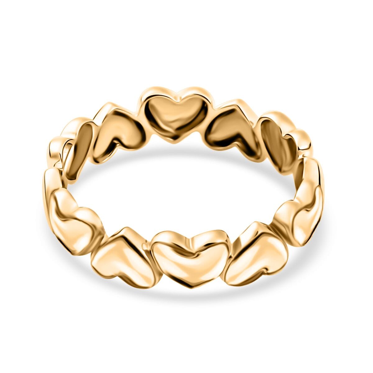 Luxoro Golden Heartline Band Ring in 10K Yellow Gold (Size 8.0) 2.50 Grams image number 4