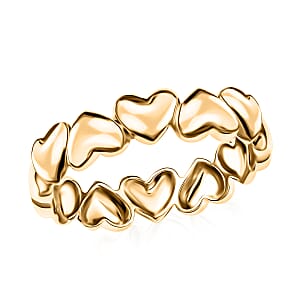 Luxoro Golden Heartline Band Ring in 10K Yellow Gold (Size 9.0) 2.50 Grams