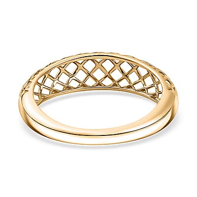 Luxoro 10K Yellow Gold Lattice Architecture Ring (Size 6.0) 2 Grams