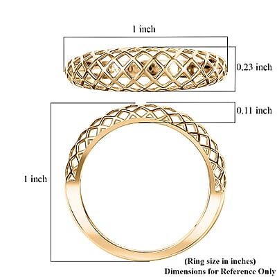 Luxoro 10K Yellow Gold Lattice Architecture Ring (Size 6.0) 2 Grams